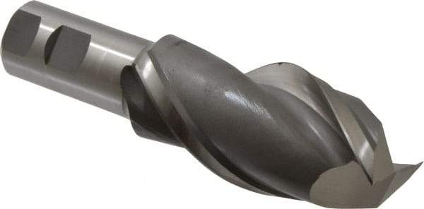 Hertel - 2", 4" LOC, 1-1/4" Shank Diam, 6-1/2" OAL, 2 Flute, High Speed Steel Square End Mill - Single End, Uncoated, Spiral Flute, 42° Helix, Centercutting, Right Hand Cut, Right Hand Flute - Americas Industrial Supply