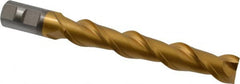 Hertel - 1", 6" LOC, 1" Shank Diam, 8-1/2" OAL, 2 Flute, High Speed Steel Square End Mill - Single End, TiN Finish, Spiral Flute, 42° Helix, Centercutting, Right Hand Cut, Right Hand Flute - Americas Industrial Supply