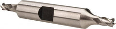 Hertel - 5/32", 15/64" LOC, 3/8" Shank Diam, 2-3/4" OAL, 4 Flute, High Speed Steel Square End Mill - Double End, Uncoated, Spiral Flute, 30° Helix, Right Hand Cut, Right Hand Flute - Americas Industrial Supply
