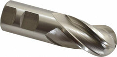 Hertel - 1-1/4" Diam, 2" LOC, 4 Flute Cobalt Ball End Mill - Uncoated, Single End, 4-1/2" OAL, 1-1/4" Shank Diam, Spiral Flute - Americas Industrial Supply