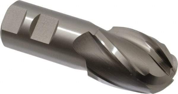 Hertel - 1-1/2" Diam, 2" LOC, 4 Flute Cobalt Ball End Mill - Uncoated, Single End, 4-1/2" OAL, 1-1/4" Shank Diam, Spiral Flute - Americas Industrial Supply