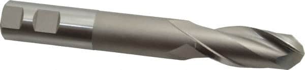 Hertel - 1" Diam, 2-1/2" LOC, 2 Flute Cobalt Ball End Mill - Uncoated, Single End, 7-1/4" OAL, 1" Shank Diam, Spiral Flute - Americas Industrial Supply