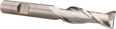 Hertel - 7/16", 1-1/4" LOC, 3/8" Shank Diam, 3-1/4" OAL, 2 Flute, Cobalt Square End Mill - Single End, Uncoated, Spiral Flute, 30° Helix, Centercutting, Right Hand Cut, Right Hand Flute - Americas Industrial Supply