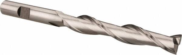 Hertel - 7/16", 2-3/4" LOC, 3/8" Shank Diam, 4-3/4" OAL, 2 Flute, Cobalt Square End Mill - Single End, Uncoated, Spiral Flute, 30° Helix, Centercutting, Right Hand Cut, Right Hand Flute - Americas Industrial Supply