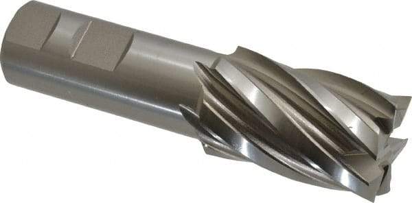 Hertel - 1-1/4", 2" LOC, 1" Shank Diam, 4-1/2" OAL, 6 Flute, Cobalt Square End Mill - Single End, Uncoated, Spiral Flute, 30° Helix, Centercutting, Right Hand Cut, Right Hand Flute - Americas Industrial Supply