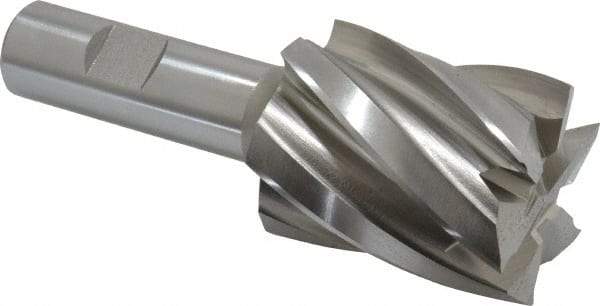 Hertel - 1-5/8", 2" LOC, 3/4" Shank Diam, 4-3/8" OAL, 6 Flute, Cobalt Square End Mill - Single End, Uncoated, Spiral Flute, 30° Helix, Centercutting, Right Hand Cut, Right Hand Flute - Americas Industrial Supply