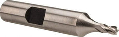 Hertel - 1/8", 3/16" LOC, 3/8" Shank Diam, 2-1/8" OAL, 4 Flute, Cobalt Square End Mill - Single End, Uncoated, Spiral Flute, 30° Helix, Centercutting, Right Hand Cut, Right Hand Flute - Americas Industrial Supply