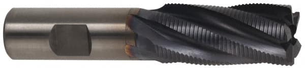 Hertel - 1" Diam, Fine Pitch, 3" LOC, 5 Flute Cobalt 45° Roughing Square End Mill - TiCN Finish, 5-1/2" OAL, 1" Shank Diam, Single End, 30° Helix - Americas Industrial Supply