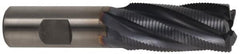 Hertel - 1" Diam, Fine Pitch, 2" LOC, 5 Flute Cobalt 45° Roughing Square End Mill - TiCN Finish, 4-1/2" OAL, 1" Shank Diam, Single End, 30° Helix - Americas Industrial Supply
