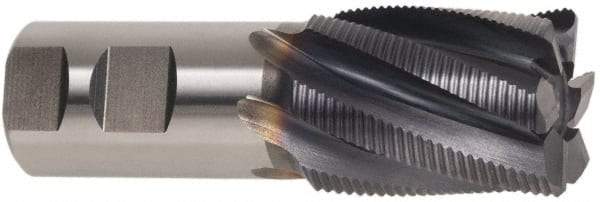 Hertel - 1-1/4" Diam, Coarse Pitch, 3" LOC, 6 Flute Cobalt Roughing Square End Mill - Uncoated, 5-1/2" OAL, 1-1/4" Shank Diam, Single End, 30° Helix - Americas Industrial Supply