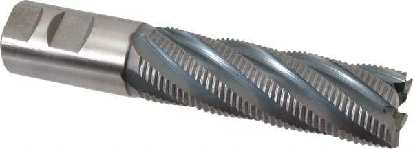 Hertel - 1-1/4" Diam, Fine Pitch, 4" LOC, 6 Flute Cobalt Roughing Square End Mill - TiCN Finish, 6-1/2" OAL, 1-1/4" Shank Diam, Single End, 30° Helix - Americas Industrial Supply
