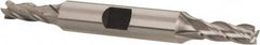 Hertel - 15/64", 5/8" LOC, 3/8" Shank Diam, 3-3/8" OAL, 4 Flute, Cobalt Square End Mill - Double End, Uncoated, Spiral Flute, 30° Helix, Centercutting, Right Hand Cut, Right Hand Flute - Americas Industrial Supply