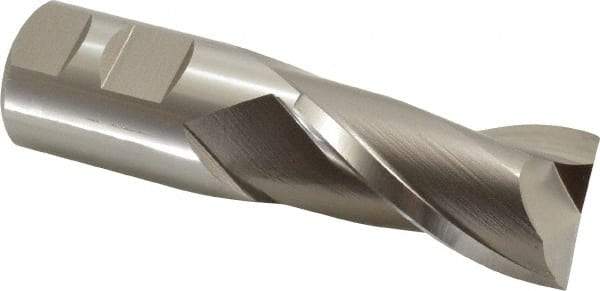 Hertel - 1-1/4", 2-1/4" LOC, 1-1/4" Shank Diam, 4-3/4" OAL, 2 Flute, Cobalt Square End Mill - Single End, Uncoated, Spiral Flute, 30° Helix, Centercutting, Right Hand Cut, Right Hand Flute - Americas Industrial Supply