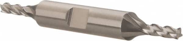 Hertel - 5/32", 7/16" LOC, 3/8" Shank Diam, 3-1/8" OAL, 4 Flute, Cobalt Square End Mill - Double End, Uncoated, Spiral Flute, 30° Helix, Right Hand Cut, Right Hand Flute - Americas Industrial Supply