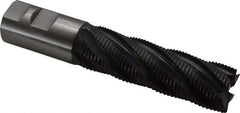 Hertel - 1-1/4" Diam, Fine Pitch, 4" LOC, 6 Flute Cobalt Roughing Square End Mill - TiAlN Finish, 6-1/2" OAL, 1-1/4" Shank Diam, Single End, 30° Helix - Americas Industrial Supply