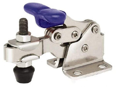 Gibraltar - 750 Lb Holding Capacity, Horizontal Handle, Manual Hold Down Toggle Clamp - 168° Handle Movement, 90° Bar Opening, U-Bar, Flanged Base, Electro-Plated Zinc, Stainless Steel - Americas Industrial Supply