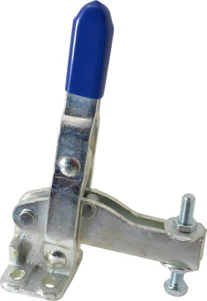 Gibraltar - 1,000 Lb Holding Capacity, Vertical Handle, Manual Hold Down Toggle Clamp - 64° Handle Movement, 76° Bar Opening, U-Bar, Flanged Base, Electro-Plated Zinc, Carbon Steel - Americas Industrial Supply