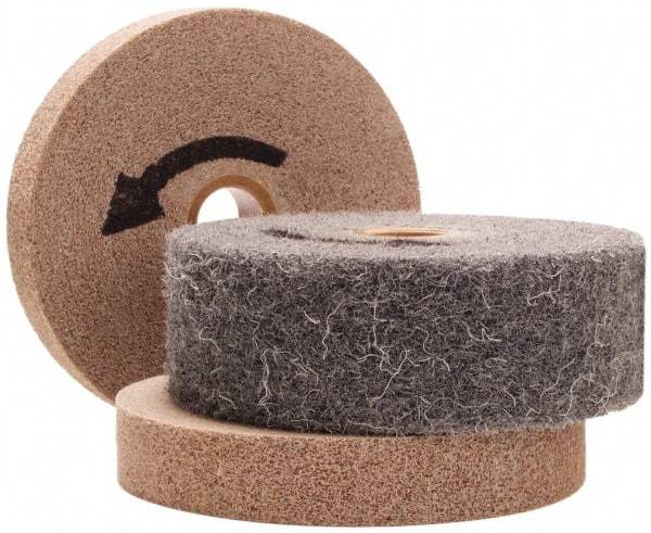Merit Abrasives - 6" Diam, 2" Face Width, 1" Center Hole, Fine Grade, Silicon Carbide Deburring Wheel - Convolute, Hard Density 9 Grade, 6,000 RPM - Americas Industrial Supply