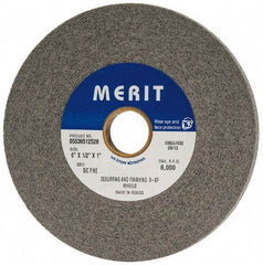 Merit Abrasives - 6" Diam, 1/2" Face Width, 1" Center Hole, Fine Grade, Silicon Carbide Deburring Wheel - Convolute, Hard Density 9 Grade, 6,000 RPM - Americas Industrial Supply