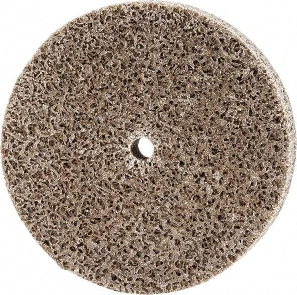 Merit Abrasives - 3" Diam, 1/2" Face Width, 1/4" Center Hole, Medium Grade, Aluminum Oxide Deburring Wheel - Unitized, Hard Density 8 Grade, 18,000 RPM - Americas Industrial Supply