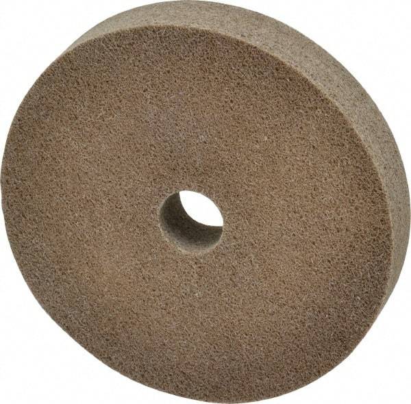 Merit Abrasives - 6" Diam, 1" Face Width, 1" Center Hole, Fine Grade, Aluminum Oxide Deburring Wheel - Unitized, Medium Density 6 Grade, 5,000 RPM - Americas Industrial Supply