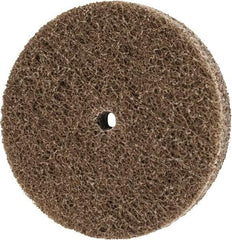 Merit Abrasives - 3" Diam, 1/2" Face Width, 1/4" Center Hole, Fine Grade, Aluminum Oxide Deburring Wheel - Unitized, Soft Density 2 Grade, 18,000 RPM - Americas Industrial Supply