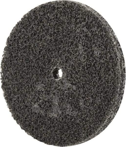 Merit Abrasives - 3" Diam, 1/4" Face Width, 1/4" Center Hole, Fine Grade, Silicon Carbide Deburring Wheel - Unitized, Soft Density 2 Grade, 12,000 RPM - Americas Industrial Supply