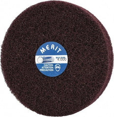 Merit Abrasives - 5" Diam, Medium Mounted Scrubber Buffing Wheel - 3 Ply, Medium Grade, 1/4" Shank Diam, 4,000 RPM - Americas Industrial Supply