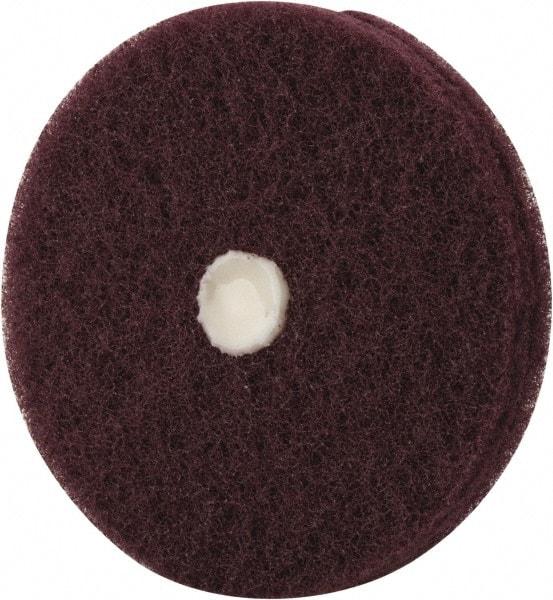 Merit Abrasives - 4" Diam, Medium Mounted Scrubber Buffing Wheel - 2 Ply, Very Fine Grade, 1/4" Shank Diam, 6,000 RPM - Americas Industrial Supply