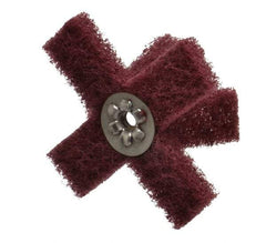 Merit Abrasives - 3" Diam Medium Density Cross Buff - 2 Plys, 1/4-20 Thread, Very Fine Grade, 8,000 Max RPM - Americas Industrial Supply