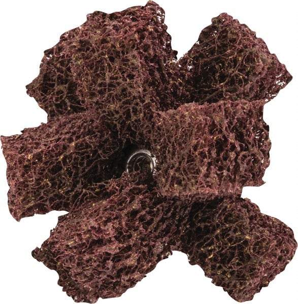 Merit Abrasives - 2" Diam Medium Density Cross Buff - 2 Plys, 8-32 Thread, Medium Grade, 12,000 Max RPM - Americas Industrial Supply