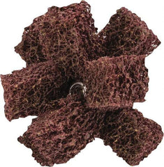 Merit Abrasives - 2" Diam Medium Density Cross Buff - 2 Plys, 8-32 Thread, Medium Grade, 12,000 Max RPM - Americas Industrial Supply