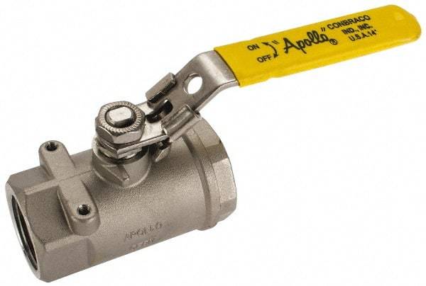 Apollo - 1" Pipe, Standard Port, Stainless Steel Standard Ball Valve - 2 Piece, NPT Ends, Locking Lever Handle, 2,000 WOG, 150 WSP - Americas Industrial Supply