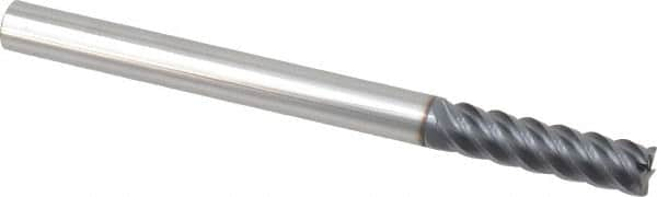 SGS - 5/16", 5 Flute, Single End, Solid Carbide, 0.015" Corner Radius End Mill - 4" OAL, 45° Helix, Right Hand Flute, 1-1/4" LOC, Right Hand Cut - Americas Industrial Supply