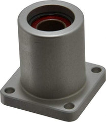Pacific Bearing - 1/2" ID, 1.687" OAL x 1.63" OAH 4-Bolt Flange Mounted Bearing - 975 Lb Static Cap, 1-1/4" Btw Mnt Hole Ctrs, Aluminum - Americas Industrial Supply