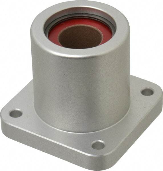 Pacific Bearing - 3/4" ID, 2.067" OAL x 2.38" OAH 4-Bolt Flange Mounted Bearing - 1,470 Lb Static Cap, 1-3/4" Btw Mnt Hole Ctrs, Aluminum - Americas Industrial Supply