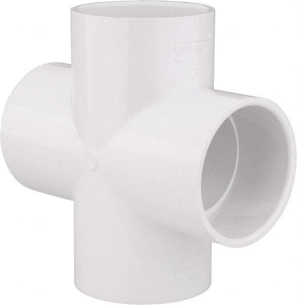 Value Collection - 3" PVC Plastic Pipe Cross - Schedule 40, All Slip End Connections - Americas Industrial Supply