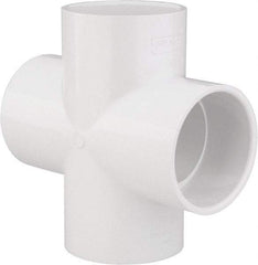 Value Collection - 3" PVC Plastic Pipe Cross - Schedule 40, All Slip End Connections - Americas Industrial Supply