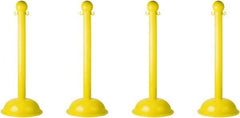 PRO-SAFE - 41" High, 3" Pole Diam, Warning Post - 16" Base Diam, Yellow Plastic Post - Americas Industrial Supply