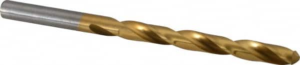 Hertel - Letter K 118° High Speed Steel Jobber Drill - TiN Finish, Right Hand Cut, Spiral Flute, Straight Shank, 4-1/4" OAL, Standard Point - Americas Industrial Supply