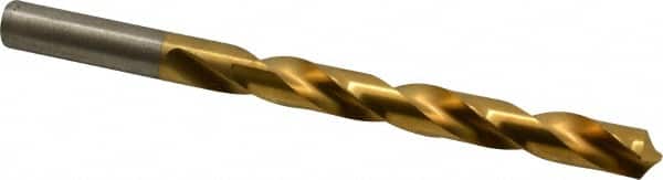Hertel - Letter W 118° High Speed Steel Jobber Drill - TiN Finish, Right Hand Cut, Spiral Flute, Straight Shank, 5-1/8" OAL, Standard Point - Americas Industrial Supply