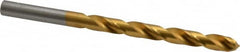Hertel - 9/32" 135° High Speed Steel Jobber Drill - TiN Finish, Right Hand Cut, Spiral Flute, Straight Shank, 4-1/4" OAL, Split Point - Americas Industrial Supply