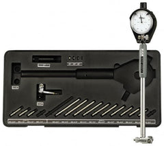 Fowler - 16 Anvil, 35 to 160mm Dial Bore Gage - 0.01mm Graduation, 225mm Gage Depth, Carbide Anvil - Americas Industrial Supply