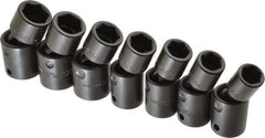 Proto - 7 Piece 1/2" Drive Standard Impact Socket Set - 6 Points, 13 to 19mm, Metric Measurement Standard - Americas Industrial Supply