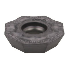 Iscar - OFCT07T3 16 Grade IC908 Carbide Milling Insert - TiAlN Finish, 0.1772" Thick, 18mm Inscribed Circle, 1mm Corner Radius - Americas Industrial Supply