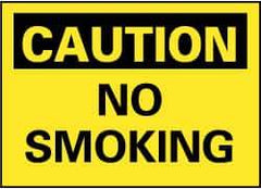 NMC - "Caution - No Smoking", 7" Long x 10" Wide, Rigid Plastic Safety Sign - Rectangle, 0.05" Thick, Use for Accident Prevention - Americas Industrial Supply