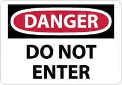 NMC - "Danger - Do Not Enter", 7" Long x 10" Wide, Rigid Plastic Safety Sign - Rectangle, 0.05" Thick, Use for Security & Admittance - Americas Industrial Supply
