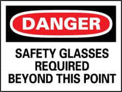 NMC - "Danger - Safety Shoes Required in This Area", 7" Long x 10" Wide, Rigid Plastic Safety Sign - Rectangle, 0.05" Thick, Use for Accident Prevention - Americas Industrial Supply
