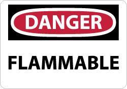 NMC - Danger - Flammable, Plastic Fire Sign - 10" Wide x 7" High - Americas Industrial Supply
