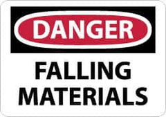NMC - "Danger - Falling Materials", 14" Long x 20" Wide, Rigid Plastic Safety Sign - Rectangle, 0.05" Thick, Use for Accident Prevention - Americas Industrial Supply